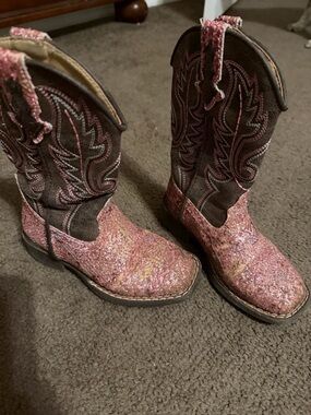 Pink Glitter Cowgirl Boots